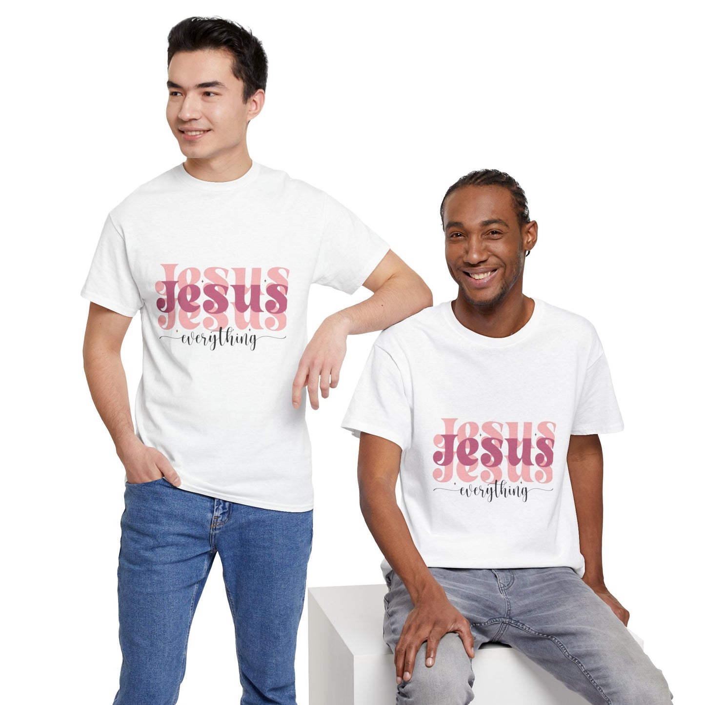 Faith-Inspired Unisex Heavy Cotton Tee – 'Jesus is Everything'